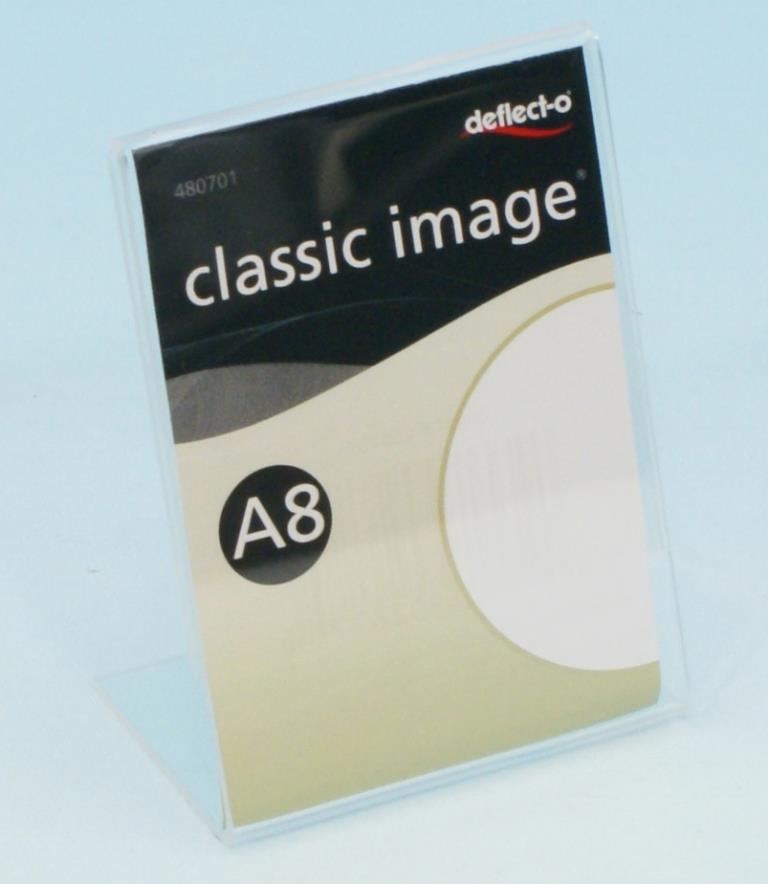 9412493  328354 Brosjyre-/menyholder A8, 1,5mm,skrå"L" 